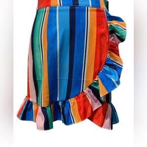 Karlie Multicolored Faux Wrap Mini Skirt